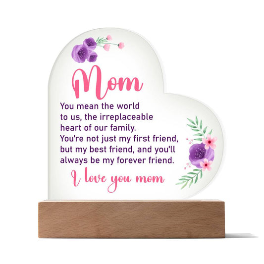 Acrylic Heart Plaque for Mom: Personalized Mother's Day Gift - Customizable, Heartfelt, Meaningful, Love, Appreciation